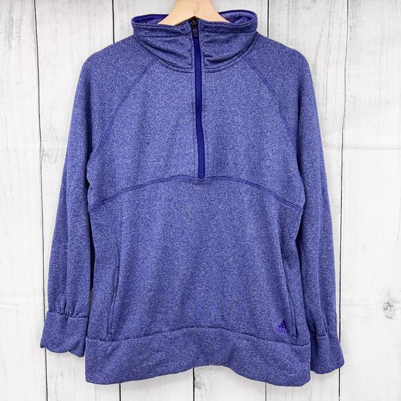 adidas Sweaters - Adidas (L) Climawarm Womens Blue 1/2 Zip Athletic Pullover Sweater Sweatshirt